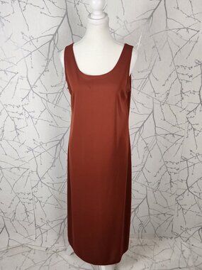 Joseph Ribkoff Creations VTG Burnt Orange Round Neck Shift Dress